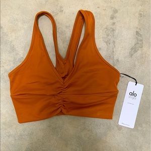 ALO Yoga Wild Thing Bra in Gold, size Small, Brand new with tag